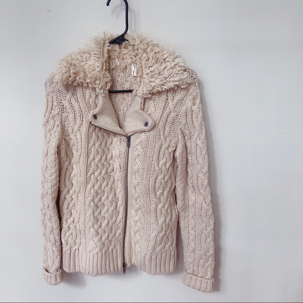 Anthropologie Moth Moto Wool jacket Sweater
